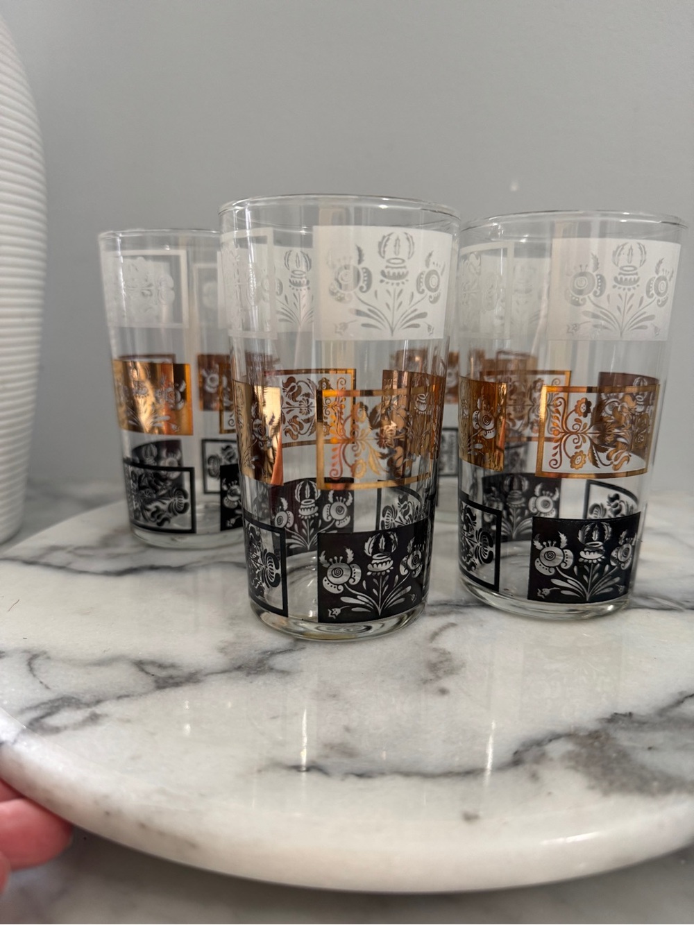 MCM Dominion Glass Highball Barware/iiGlasses-set of 4